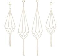 June tech Hanging Planters Baskets, 4 Pcs Cotton Rope Macrame Plant Hanger, Wall Hanging Flower Pot Holder for Indoor Outdoor Balcony Decoration - 80CM & 100CM