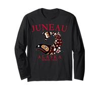Juneau Alaska Tribal Art Salmon Since 1880 Red Letters Long Sleeve T-Shirt