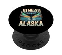 Juneau Alaska Whale Northern and Lights Landscape PopSockets Adhesive PopGrip