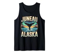 Juneau Alaska Whale Northern and Lights Landscape Tank Top