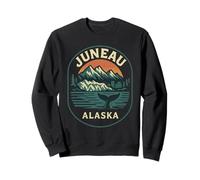 Juneau Alaska Whale Tail Shirt Retro Scenic Mountains Ocean Sweatshirt