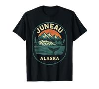 Juneau Alaska Whale Tail Shirt Retro Scenic Mountains Ocean T-Shirt