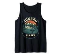 Juneau Alaska Whale Tail Shirt Retro Scenic Mountains Ocean Tank Top