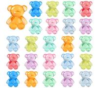 JUNEBRUSHS 120 Pcs Mini Teddy Bears Tiny Acrylic Bear Miniature Bear Figures for Vase Filler Sensory Bin Filler Birthday Party Crafts Favors