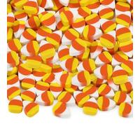 JUNEBRUSHS 150 Pcs Halloween Mini Erasers, Cute Small Candy Corn Erasers Bulk for Kids Halloween Party Favors, Students Homework School Classroom Rewards Prizes