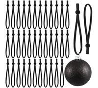 JUNEBRUSHS 150Pcs Ornament Anchors for Christmas Tree, Adjustable Ornament Ribbon Hangers Christmas Ties Ornament String Ribbon Loops for Ornament Hanging Tree Decorations, Black