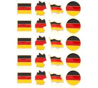 JUNEBRUSHS 20pcs German Flip Head Pin German Flag Memorial Breast Hat for Men and Women Patriotic Clothing Backpack Decoration Accessories (4 Designs)