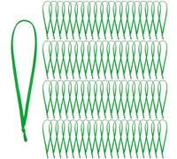 JUNEBRUSHS 300Pcs Christmas Ornament Hangers, Hand Tied String Ties, Ribbon Loops for Christmas Tree Hanging Decorations (Green)