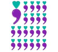 JUNEBRUSHS 36pcs Semicolon Suicide Awareness Brooch Purple Teal Lapel Pins for Suicide Assault Awareness Party Survivor Charity Event Favors Decor Accessories