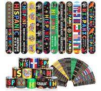 JUNEBRUSHS 56Pcs Hispanic Heritage Month Slap Bracelets Bulk, Hispanic Heritage Month Party Favors Giveaways Gifts Latin American Spanish Classroom Kids Rewards Prizes School Supplies