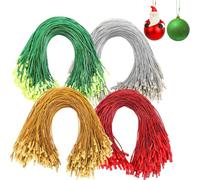 JUNEBRUSHS 600Pcs Christmas Ornament Hangers String, Ornament Hangers with Snap Ornament String for Christmas Tree Holiday Party Hanging Decorations Ropes Easy and Fast Locking