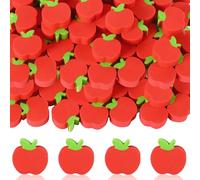 JUNEBRUSHS 65pcs Apples Erasers for Kids Bulk, Welcome Back to School Gifts Red Large Apples Erasers for First Day of School Teachers Supplies Students Classroom Prizes Homework Rewards