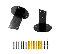 JuneFanwei 2pcs Black Handrail Bracket, Heavy Duty Stainless Steel Handrail Brackets for Staircase Stair Railing with Screws