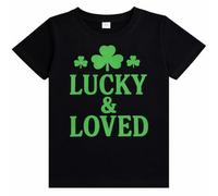 Junellz 10 Years Lucky & Loved St Patrick’s Day T-Shirt for Boys Girls Irish Shamrock Graphic Tee Green St Paddy’s Day Celebration Shirt