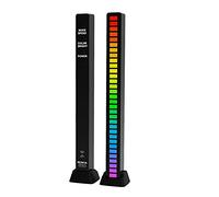Junerain USB/Recharable Battery APP Sound Control Lit, RGB Colorful Tube 32 LED Voice-tivated Piup Rhythm Strip Lit, Music Atmosphere Aient Lamp Bar for Car Party Computer