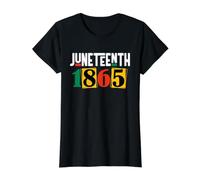Juneteenth 1865 African American Civil Rights Afrocentric Value Graphic T-Shirt, Women, Black, S
