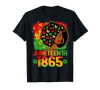 Juneteenth 1865 Black Afro Hair Women Girl Black History T-Shirt