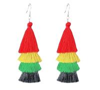 Juneteenth 1865 Black History Day Earrings Shinning Glitter Black History Tassel Dangle Earrings Colorful Holiday Jewelry Gift, S, Zinc, No Gemstone