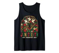Juneteenth 1865 Freedom Day Doves Broken Chains Floral Tank Top