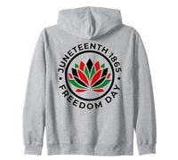 Juneteenth 1865 Freedom Day Red Black Green Lotus Zip Hoodie