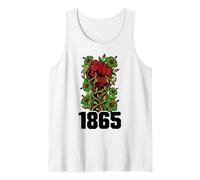 Juneteenth 1865 Raised Fist Hibiscus Floral Design Tank Top