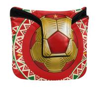 Juneteenth 2026 World Cup Soccer Ball Golf Putter Mallet Head Cover Magnetic Closure Putter Headcovers for Mallets and Square PU Leather Waterproof