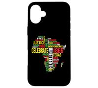 Juneteenth Africa Map Word Art Shirt Black Pride 19th June Case for iPhone 16 Plus