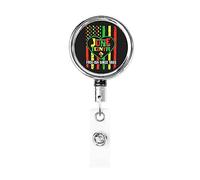 Juneteenth African American Black Liberation Free-Ish Since 1865 Celebration Freedom Retractable Badge Holder Reel Clip Id Card Holder forNurse Student Office Worker