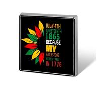 Juneteenth African American Emancipation Independence Day Black Freedom Day Square Badge Brooch Pins Metal Novelty Buttons Decoration for Clothing Bags Hat