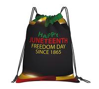 Juneteenth African American Freedom Black History June 19 Men Women Swimming Bag Durable String Backpack Large Gym Sack For Picnic Swim Yoga