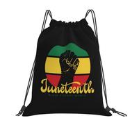 Juneteenth African American Freedom Black History June 19 Unisex Swimming Bag Portable Drawstring Backpack Waterproof Drawstring Bag For Travel Holidays Hiking