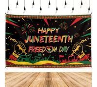 Juneteenth Banner Black History Month Backdrop Sign Freedom African Decor Africa American Independence Day Decorations for Home Party