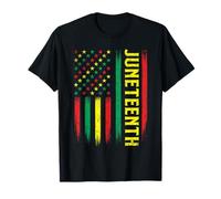 Juneteenth - Black History African Roots Melanin US Flag T-Shirt