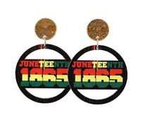 Juneteenth Black History Month Dangle Earrings for Women,Pan African Red Black Yellow Green Statement Earrings,African Inspired Jewelry Gift, Zinc, No Gemstone