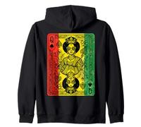 Juneteenth Black History Queen Spades Card African American Zip Hoodie