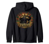 Juneteenth Black King Queen Freedom Pride Zip Hoodie