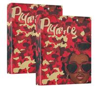 Juneteenth Black Women 3.8cm Binder Three Rings with Pockets, 1/2 Pack of Binders, Various Binders, Hard Cover