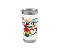 JuneteenTH Blackity Black Heartbeat Black History 1865 Stainless Steel Insulated Tumbler