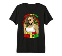 Juneteenth Breaking Every Chain Since 1865 Loc’d Black Girl Premium T-Shirt