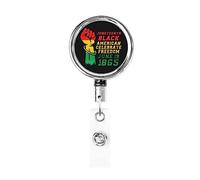 Juneteenth Celebrations Black American Freedom Day Retractable Badge Holder Reel Clip Id Card Holder forNurse Student Office Worker