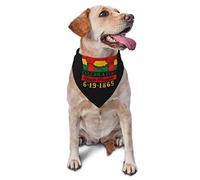 Juneteenth Celebrations Black American Freedom Day Spring Dog Bandanas Boy Bulk Puppy Kerchief Adjustable Soft Triangle Bibs Accessories for Small Medium Large Dogs Cats White