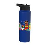 Juneteenth Coffee Lover Black Afro Queen Freedom Day Pride Stainless Steel Insulated Water Bottle
