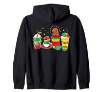 Juneteenth Coffee Lover Black Afro Queen Freedom day Pride Zip Hoodie