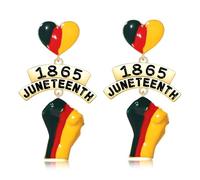 Juneteenth Earrings for Women African Earrings 1865 Black History Drop Dangle Earrings Statement Freedom Day Earrings African Jewelry Accessories Independence Day Outfits Party Gifts, Zinc, No