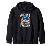 Juneteenth Emancipation Day Pride Design Zip Hoodie