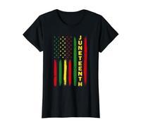 Juneteenth Flag Black Freedom 1865 Value Graphic T-Shirt, Women, Black, L
