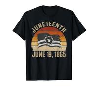 Juneteenth Flag Black Freedom Day June 19 1865 Retro Pride Value Graphic T-Shirt, Men, Black, S