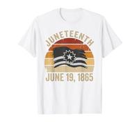Juneteenth Flag Black Freedom Day June 19 1865 Retro Pride Value Graphic T-Shirt, Men, White, L