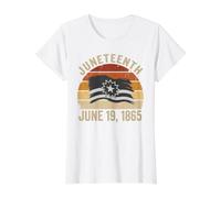 Juneteenth Flag Black Freedom Day June 19 1865 Retro Pride Value Graphic T-Shirt, Women, White, M