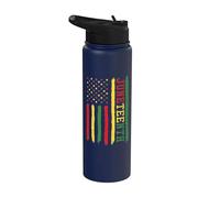 Juneteenth Flag Black History African American RBG Colors Stainless Steel Insulated Water Bottle